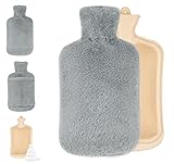 3L Wärmflasche Groß,Wärmflasche mit Weichem Bezug Weiches Fleece Wärmflaschen mit Kängurutasche,XXL Wärmflasche Bettflasche für Kinder und Erwachsene