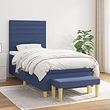 ULUYYUC Boxspringbett, Doppelbett/Einzelbett Tagesbett Jugendbett Palettenbett Geeignet für Wohnzimmer Zimmer Mieten Arbeitszimmer Schlafzimmer mit Matratze Blau 100x200 cm Stoff