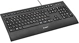 Logitech K280e Pro Kabelgebundene Business Tastatur für Windows, Linux und Chrome, USB-Anschluss, Handballenauflage, Spritzwassergeschützt, PC/Laptop, Deutsches QWERTZ-Layout - Schwarz