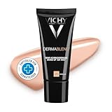 Vichy Dermablend, Teint-korriegierendes Make-up, Foundation bei empfindlicher und unreiner Haut, Ohne Maskeneffekt, Parfümfrei, Farbton: 20 vanilla, 30 ml