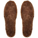 7STROBBS Lammfell Einlegesohlen Winter Warme Einlagen für Damen Herren, Echte Schaffell Sohlen Weiche Thermo Dick Schuheinlagen für Gummistiefel, Hausschuhe und Arbeitsschuhe, Braun 44 EU