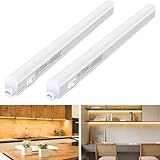 Aigostar LED Unterbauleuchte Küche 8W 760lm 230V LED Leiste mit Schalter 3000K Warmweißes Licht Schrankbeleuchtung Schrankleuchten 57.3 CM， 2pcs