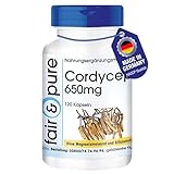 Fair & Pure® - Cordyceps 650mg - 120 Kapseln - Cordyceps Sinensis - ohne Magnesiumstearat - vegan