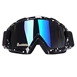 4-FQ Motocross Brille, Crossbrille, Hochwertige Motorradbrillen, ATV Dirt Bike Off Road Racing MX-Fahrbrille, Anti Fog UV Schutzbrille mit Double Lens Schaumstoffpolsterung (Schwarz)