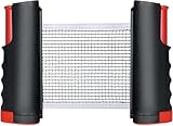 unbholkk Tischtennisnetz Ausziehbares, Tischtennisnetz für Jeden Tisch, Tragbares Tischtennis Netz Outdoor & Indoor, Anti Slip Klemmen für Ping Pong Netz, Maximale Länge 170 cm