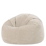 Icon Kingston Sitzsack Cord, Beige, Sitzsack Erwachsene mit...