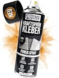 PROCREA® -NEU- Sprühkleber 'Power Spray' extra stark, transparent [wasserfest, hitzebeständig & geruchsmild] Spray Adhesive für Dachhimmel, Wolkendecke, Schaumstoff, Stoffe uvm. - Made in Germany