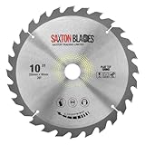 Saxton TCT Kreissägeblatt, Sägeblätter mit flacher Oberseite, 255 mm x 28 T x 30 mm Bohrung + Ringe für Bosch Makita etc.