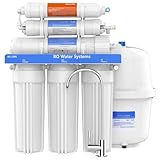 ENCHE 6-stufiges Umkehrosmose Trinkwasser Filtersystem mit Alkalischem pH+ Filter, Wasserenthärtungsanlage mit großem Durchfluss für den Hausgebrauch, Aquarium (Ro-150)