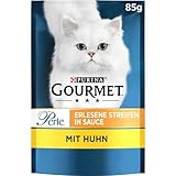 Gourmet Perle Erlesene Streifen Katzenfutter nass, mit Huhn, 26er Pack (26 x 85g)