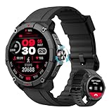 Smartwatch für Herren, Alexa, GPS-Tracking, Bluetooth, Anrufen, Smartwatch, 3,5 cm Touchscreen, 100+ Sportmodi, 2 ATM wasserdicht, Fitness-Tracker, Uhr, Blutsauerstoff, Schlaf, Schrittzähler, Monitor,