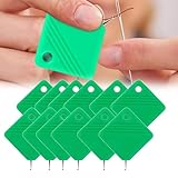 12pcs Nähnadeleinfädler, Automatische Einfädelhilfe Nadeleinfädler, Quadratische Form Einfädelwerkzeug, Nadeleinfädler für Handnähen DIY Stickerei Kreuzstich Handwerk (Grün)