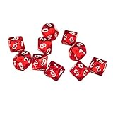 Yourandoll 10 STÜCKE Polyedrische Würfel D10 Dice Würfel Spielwürfel for DND RPG Tischspiele (Rote 1)