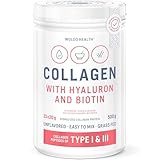 Collagen Pulver mit Hyaluronsäure und Biotin 500g - mit Peptide Typ 1 & 3, geschmacksneutral und gut löslich