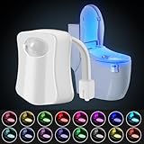 HOTUT Toilette Licht WC-Nachtlicht, Toilettenschüssel Nachtlicht, 16 Farben Motion Sensor wc nachtlicht, Toilettenbeleuchtung,Lustige Badezimmerzubehör (Batteriebetrieben)