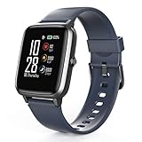 Hama Smartwatch 4900, wasserdicht (Fitnesstracker für Herzfrequenz/Kalorien, Sportuhr mit Schrittzähler, Schlafmonitor, Musiksteuerung, Fitness Armband Damen/Herren, 6 Tage Akkulaufzeit) Blau