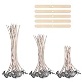 yeestone Kerzendochtes für Kerzen, 60 Stück Dochte Candle Wick, Rauchfrei Kerzendocht Kaufen, Docht Mit Edelstahl Festen Halter, Lang Kerze DIY (10-15-20cm), Brown, yeestoneCX018DE-DengXin