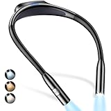 Gritin Leselampe Hals, Leselampe Bett mit Stufenlos Dimmen & 3 Farbtemperaturen, LED Buchlampe mit 80 Std. Dauer & Biegbare Arme, Ergonomisches Leselicht Halslampe für Lesen Stricken Häkeln Reparieren