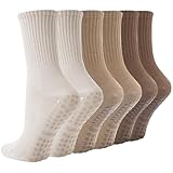 BISOUSOX Pilates Socken Damen 3 Paare Baumwolle Yoga Antirutsch Socken Pilates Größe 36-40 Rutschsocken Stoppersocken Damen für Yoga Fitness Geschenke für Frauen Mama Schwangere Krankenhaus