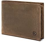 KORUTA® Geldbörse Herren Braun mit RFID Schutz Echtleder Portemonnaie Groß 13 Fächer Geldbeutel für Männer Brieftasche Wallet Portmonee aus echtem Leder (Braun Vintage)