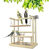 RoseFlower Vögel Spielplatz, wellensittich spielzeug Vogelspielständer Vögel Gym Vogelzubehör Turnhalle Leiter Laufgitter mit Feeder Cups Tablett Schaukel für Perruche Ondulée, Papageien, Finken usw#8