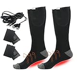 Bexdug Elektrische Socken,Wärmesocken Für Kalte Tage Mit 3 Heizstufen - Fußwärmer für Kälteempfindliche Erwachsene Frauen & Männer Skifahren Angeln Camping Radfahren Wandern