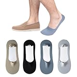 KAHZUL 4 Paar Herren Unsichtbare Socken Rutschfeste No Show Eisseiden Bootssocken (Größe 39-43)
