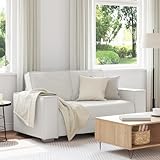Massbinet Werkzeugfreie Montage Couches Sofa 2-Sitzer Weiß 120 cm Kunstleder