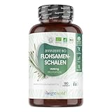 Bio Flohsamenschalen 1400mg pro Portion - 180 vegane Kapseln - 3 Monate Vorrat - Psyllium Husk - Glutenfrei & Ohne Gentechnik - Zertifiziertes Bio Flohsamenschalenpulver von WeightWorld