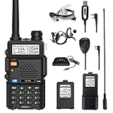 Funkgerät Walkie Talkies 5R Dual Band VHF/UHF Zwei-Wege-Amateurfunk mit 3800mAh Akku, Mikrofon Lautsprecher, USB-Programmierkabel, High-Gain-Antenne, USB-Ladegerät, Kopfhörer