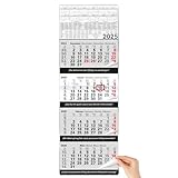 TOBJA 4 Monatskalender 2025 Wandkalender mit Schieber und verstärkter Aufhängung – Übersichtlicher Kalender 2025 Wandkalender für Büro und Zuhause, 96 x 33 cm