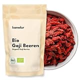 Kamelur 1kg getrocknete BIO Goji Beeren ohne Zusätze - Sonnengetrocknete Goji Beeren aus zertifiziert biologischem Anbau ungezuckert und ungeschwefelt als Snack oder als Zugabe für ein leckeres Müsli