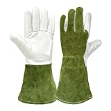 KiBcsLic Gartenhandschuhe, Unterarmschutz-Arbeitshandschuhe, Stulpenhandschuhe für Bauarbeiten, Xl