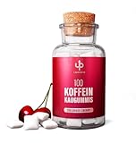 Upsters Koffein Kaugummi mit Guarana, Vitamin B6 & 52 mg Koffein | Zuckerfrei & vegan | Energy Kaugummi für Fokus, Konzentration & Wachheit | 100 Stück | Geschmack: Childhood Cherry (Kirsche)