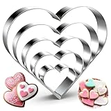 5 Stück Keksausstecher Herz 2.5cm/4.5cm/5.5cm/6.5cm/7.5cm Ausstechform Plätzchen Ausstecher Herz, Edelstahl Herzausstecher, Heart Cookie Cutter, Ausstechformen Herzn Set für Kekse, Fondant, Brot, Obst