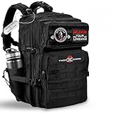 THORXCORE Rucksack Militär – Taktischer Rucksack 45L wasserdicht | Tactical Backpack mit Patches, organisiertem Stauraum (Black2)
