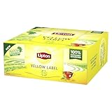 Lipton, Klassischer Schwarztee, mit 100 % natürlichen Inhaltsstoffen, intensiver und ausgewogener Geschmack, ideal für alle Anlässe, Yellow Label, Papierverpackung, kompostierbare Filter, 100
