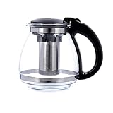 Quid Serenia Teekanne, Glas, Filter, Edelstahl, 1,5 l, nicht mikrowellengeeignet, recycelbar