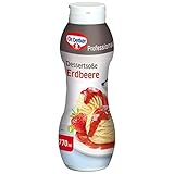 Dr. Oetker Professional, Dessertsoße Erdbeere, 770 ml Flasche, Anti-Tropf-Verschluss, Wiederverschließbar, handliche Dosierflasche, 1-39-252310