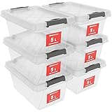 ATHLON TOOLS 6x 5 L Aufbewahrungsboxen mit Deckel,...