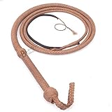 4 Fuß 8 Zopf natürliche tan braun Leder Bullwhip echte Rindsleder Leder Bulle Peitsche Indiana Jones Stil