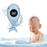 Badethermometer Baby, Badethermometer Im Wal Design mit HD LED Anzeige, BPA Freies Thermometer Badewanne IPX7 Wasserdicht, Touch Control Wasserthermometer Baby, Sicher Zum Babybaden