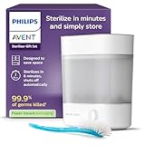 Philips Avent Sterilisator-Geschenkset – Elektrischer Dampfsterilisator mit Flasche und Saugerbürste, einfaches Reinigen und Sterilisieren von Babyfläschchen, Milchpumpen, SCF291/30
