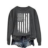 Damen Weihnachten Hoodie 2024 Warm Sweatshirt Damen Mode Casual Brief Blumendruck Langarm Rundhals Kordelzug Kapuzen-Sweatshirt Sweatshirt Kapuzen Frauen, dunkelgrau, XXL