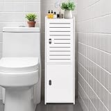 powerking 3 Ebene Badezimmer Aufbewahrungsschrank, Freistehender Organizer mit Türen, weißer wasserdichter Aufbewahrungsbodenscrank für Schlafzimmer, WC, Wohnzimmer, Küche, Balkon, Büro