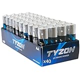 Tyzon® AA Alkalibatterien, 40 Stück – Langlebig & Leistungsstark, Ideal für Haushalts- und Elektronikgeräte