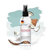 NordicVital Kokos Fellpflege Spray Hund & Katze 250ml – Sanftes Entfilzungsspray für Haut/Fell - Verbessert Kämmbarkeit & Löst Verfilzungen – Fellspray auch ideal als Hundeparfüm gegen Geruch