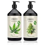 Green Home Hanf- & Cannabis-Dünger Konzentrat Set – 1L Wachstumsdünger & 1L Blütendünger, Für ca. 290L Wasser, Indoor/Outdoor/Autoflower. Ideal NPK-Balance, Mineralische Nährstoffe