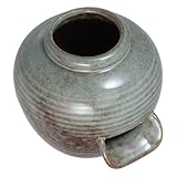 Gatuida Keramik Wasserbrunnen mit Zirkulation für Indoor und Outdoor U-Förmiger Ausguss Integrierbar mit Hydrokulturpflanzen Vielseitig als Aquarium Gartenbrunnen oder Tischdeko