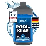 AGUALEVE® Poolklar 1l *NEU* | Kristallklar 2.0 Formel für perfektes Poolwasser | Pools, Whirlpools, Planschbecken | Markenqualität Made in Germany | für 200.000 Poolwasser | mit Note 1,2 getestet